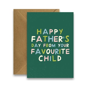 Alles Gute zum Vatertag von Ihrem Lieblingskind, Lustige Vatertagskarte, Karte für Papa, Lieblingskind, irische Humorkarten, Papas Tag, für Papa