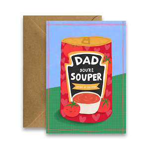 Papa du bist die Suppe, süßes Essen Wortspiel Vatertagskarte, lustige Karten für Papa, Karte von den Kindern, Punny Papa Geburtstagskarte, danke Papa Karte