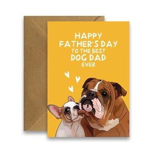 Alles Gute zum Vatertag für den besten Hundevater aller Zeiten, süße Bulldoggen-Vatertagskarte, Karte für Hundevater, Hundeelternkarte, irische Karten, französische Bulldogge