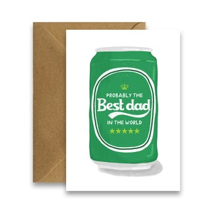 Wahrscheinlich der beste Vater der Welt, Carslberg Karte für Papa, Bier Wortspiel Vatertagskarte, lustige Karte für Bierliebhaber, Bierdose Karte, bester Papa