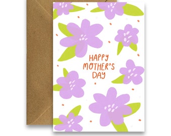 Floral Design Mother's Day Card, Irish Mother's Day Card, Cards For Mam, Illustrated Irish Greeting Cards, Pretty Mother's Day Card