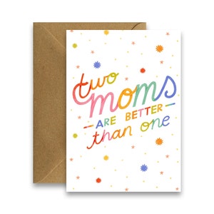 Deux mamans valent mieux qu'une, carte Deux mamans, carte drôle de fête des mères irlandaise, cartes pour maman, cartes de voeux irlandaises illustrées, bonus maman