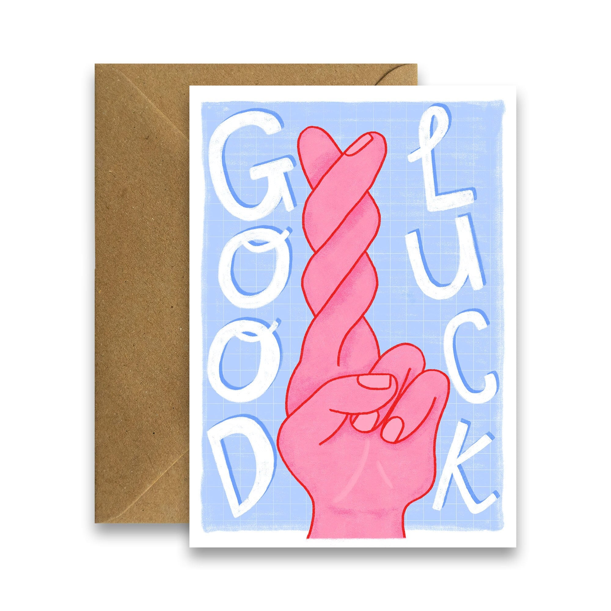 Modern Illustrated Good Luck Card, Fingers Crossed Good Luck Card Irish ...