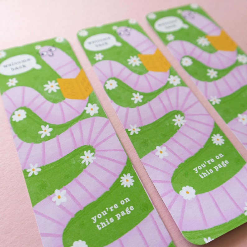 Welcome Back Bookmarks Welcome Back You're on This Page Illustrated Worm Bookmark, Irish ...