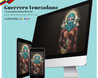Fallen Warrior Digital Art | Venezuelan Empowerment (Instant Download)