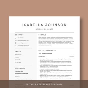 Resume Template Minimalistic | Resume Template Instant Download | Cover Letter and References | CV Template