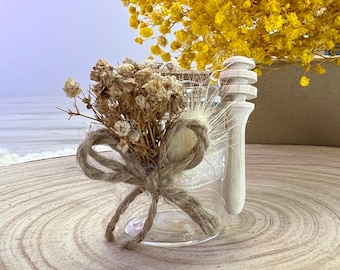 Petit pot de miel personnalisé de fleurs séchées, cadeau, mariage, invité