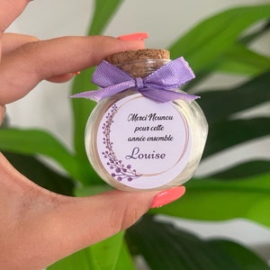 Personalized candle gift nanny mistress atsem Cork stopper wedding goodies