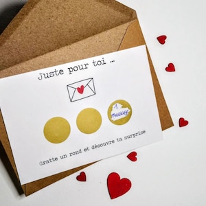 Carte à gratter surprise personnalisable idée cadeau surprise anniversaire carte d'annonce carte cadeau