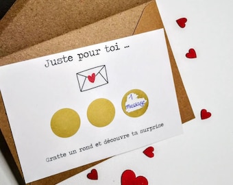 Carte à gratter surprise personnalisable idée cadeau surprise anniversaire carte d'annonce carte cadeau