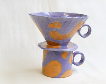Ceramic Coffee Dripper Lava Lamp inspired handmade pour-over