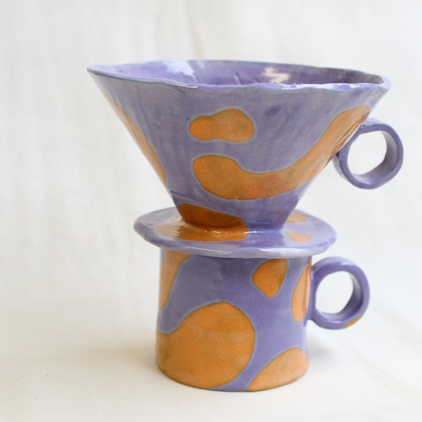 Lampe à lave Dripper de café en céramique inspirée du versage fait à la main