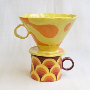 Ceramic Coffee Dripper Lava Lamp inspired handmade pour-over image 1