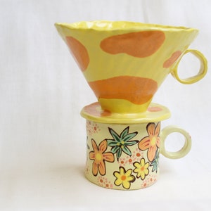 Ceramic Coffee Dripper Lava Lamp inspired handmade pour-over image 10