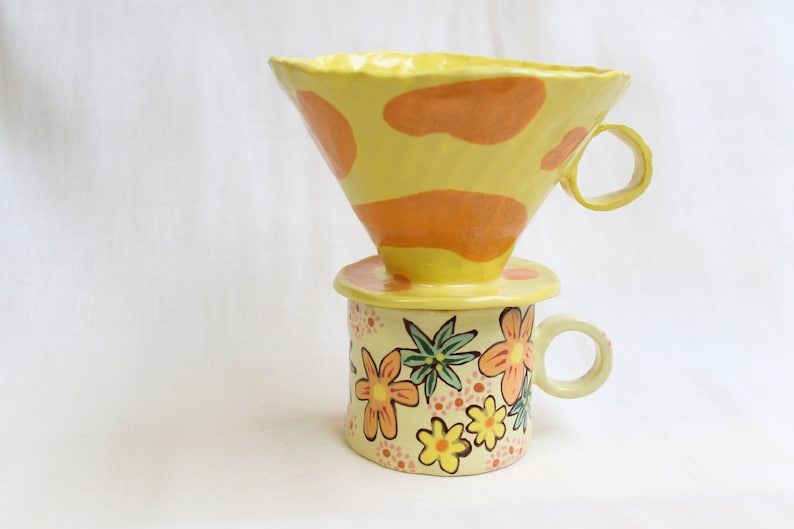 Ceramic Coffee Dripper Lava Lamp inspired handmade pour-over image 10