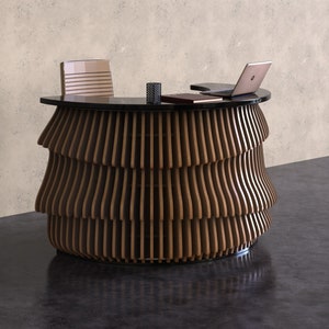 Parametric Style Reception Desk PR-003 |  Customized Office Entry Counter |  Executive Office Desk | CNC Router Files