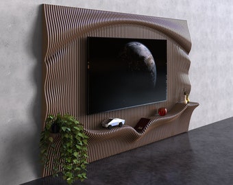 Decorazione parametrica da parete in legno TV010 /mobile TV/ File CNC per il taglio