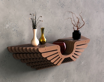Parametric Wing Floating Shelf CNC Design Files (Digital Download)