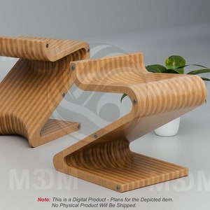 Parametryczny styl EcoPlank Chair-003 Pliki do cięcia CNC, parametryczne plany mebli ze sklejki (Dxf, Dwg, Eps, Svg, Pdf) dla routera CNC