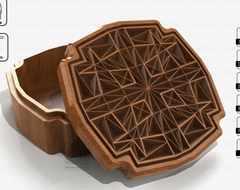 V-Carved Jewelry Box VC008- Files for CNC and 3D Printer