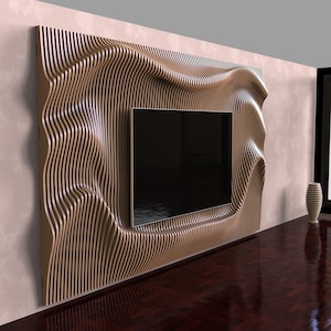 Parametric Wooden Wall Decor TV006 /TV unit/ CNC files for cutting