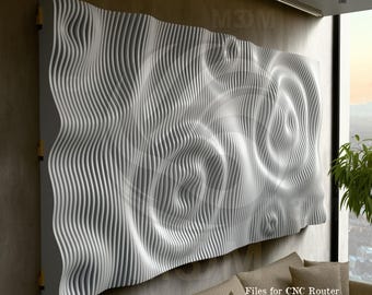 Parametric Wooden Wall Decor Ripple/ CNC files for cutting