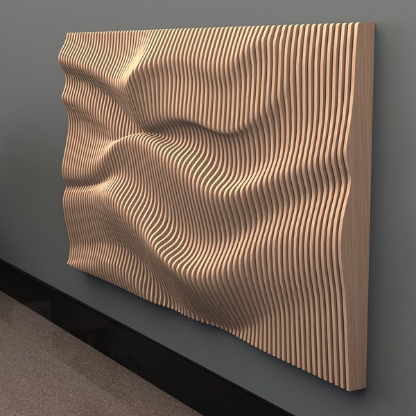 Parametric Wavy Wooden Wall Decor 005 / CNC files for cutting
