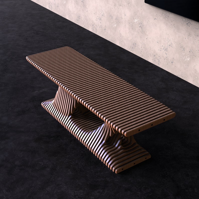 Parametric Style Bench, organic shape, dxf files,CNC router files, nested sheets, clear assembly instructions, Transform your entryway into a welcoming space with our range of stylish and functional benches. Explore our collection today!
