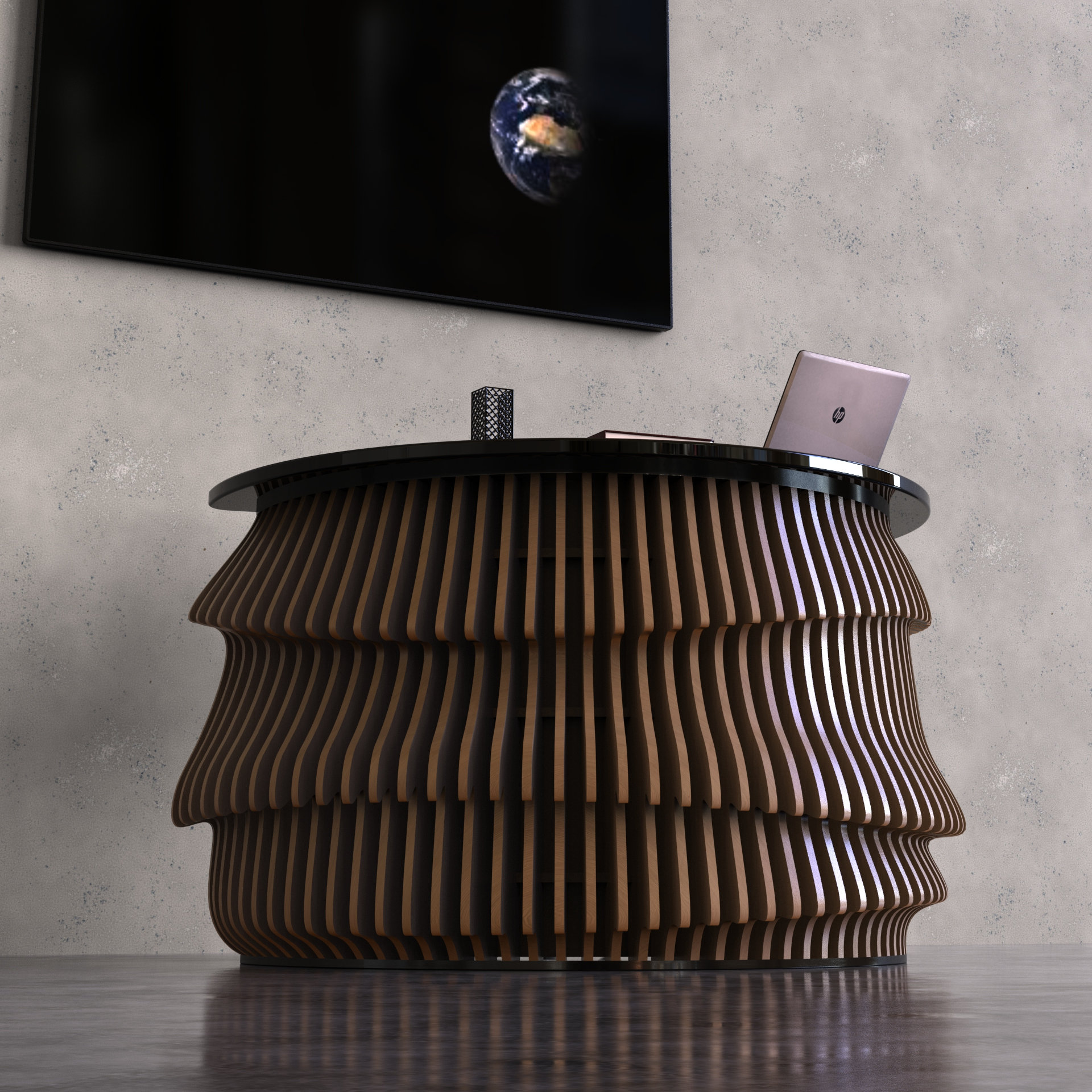 Entry Counter Parametric Style Reception Desk PR-003 | Customized Office Entry ...