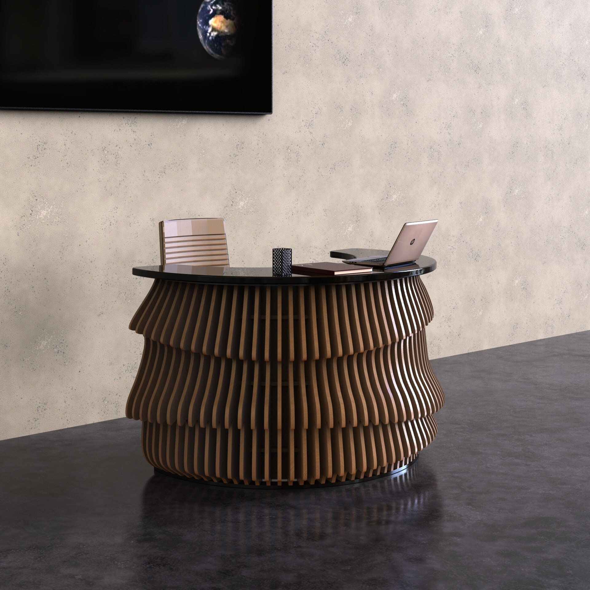 Parametric Style Reception Desk PR-003 | Customized Office Entry ...