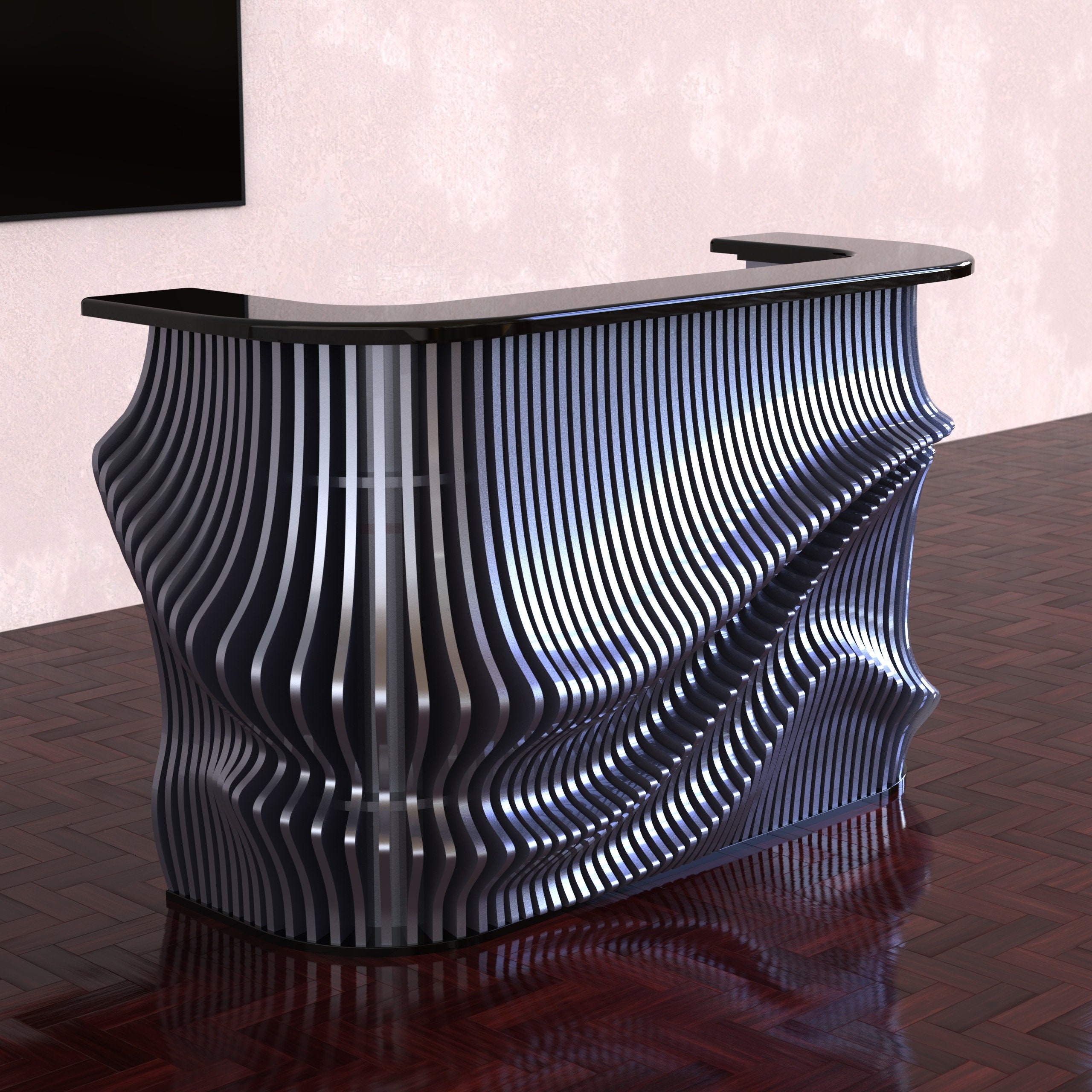 Parametric-style Reception Desk PR01 | Customized Office Entry Counter ...