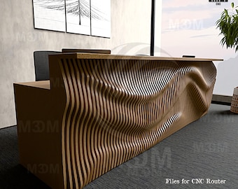 Moderne Parametrische Empfangstheke PR05 | Individueller Office Accession Counter | Chefschreibtisch | CNC-Fräser-Dateien