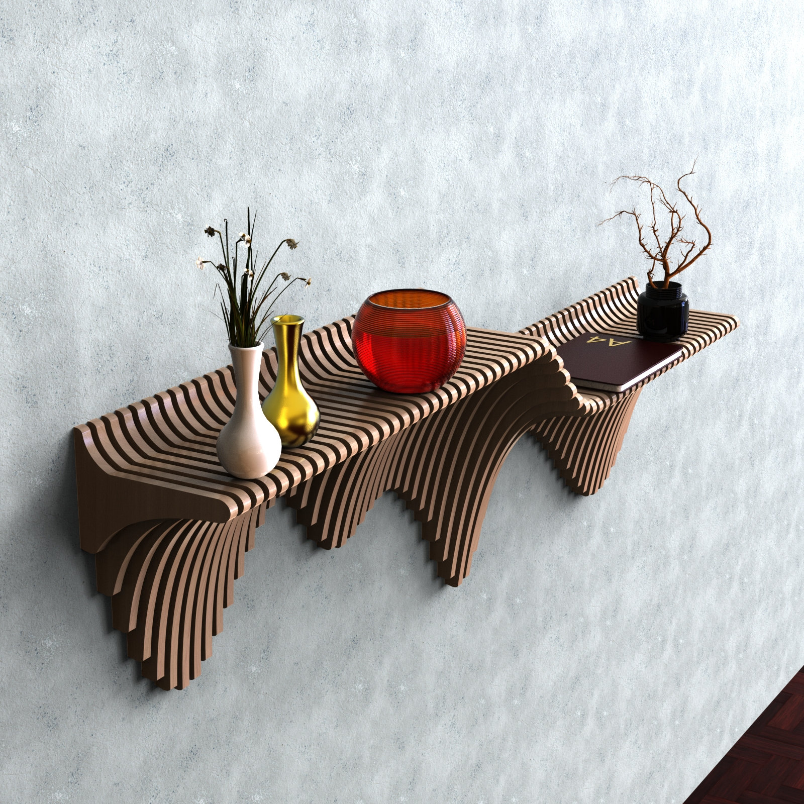 Parametric Wall Art Parametric Style Floating Shelf PFS001 Digital Files for Floating Shelves