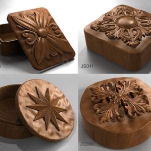 Jewelry Box Pack V2 - CNC-Fräser- und 3D-Druckerdateien können mit Aspire, Artcam, Vcarve, Carveco verwendet werden