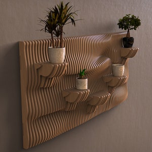Parametric Wavy Wooden Wall Decor 010 / CNC Router Cutting Files