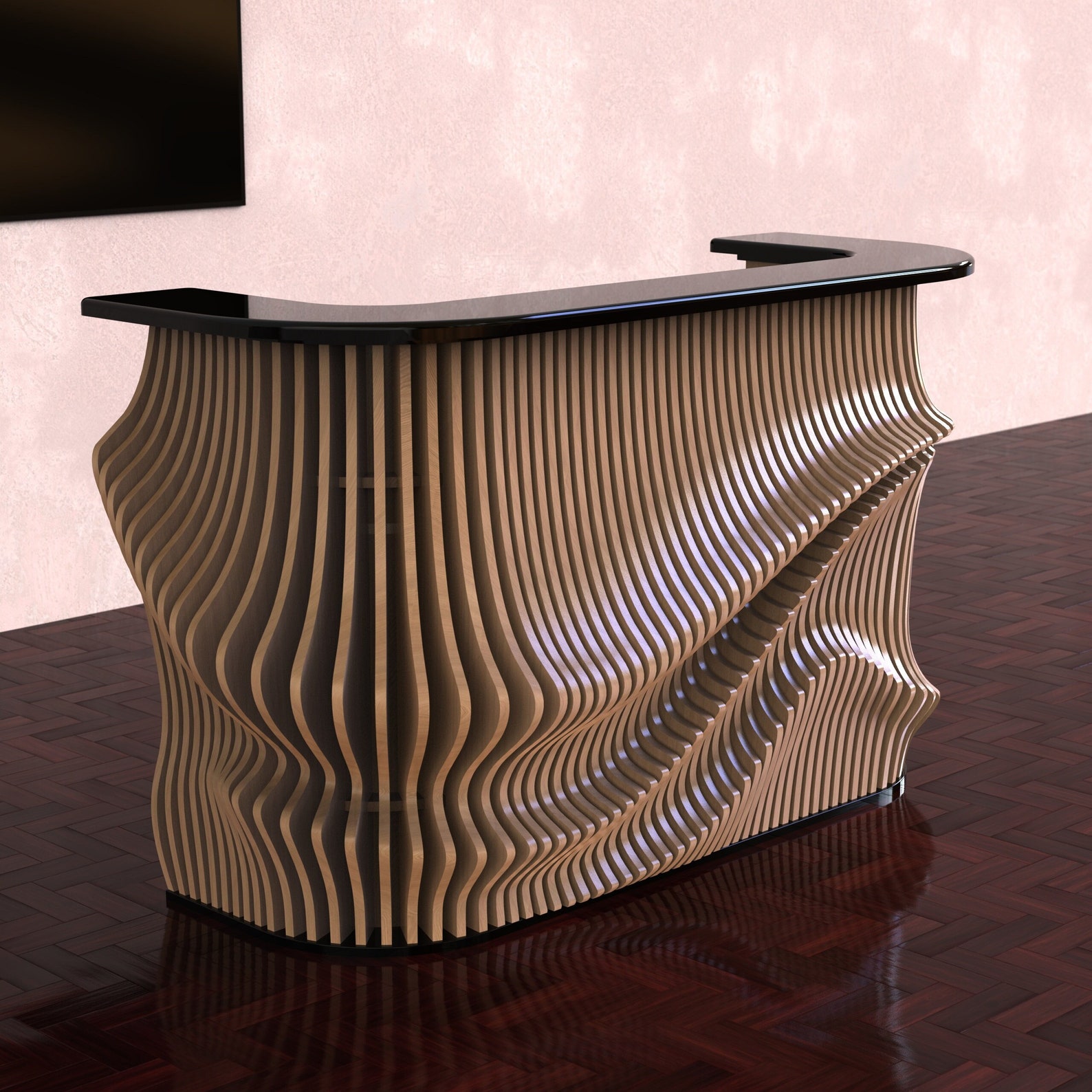 Entry Counter Parametric-style Reception Desk PR01 | Customized Office Entry Counter ...
