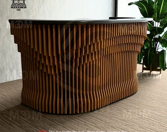 Parametric Reception Desk CNC Router Files | P-WaveBlend-Hub-004| Modern Office (Digital Download)