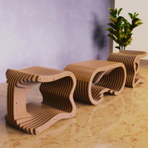 Parametric Style ErgoFusion Coffee Table & Seating / CNC Router Files
