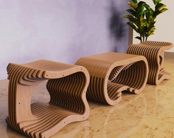 Parametric Style ErgoFusion Coffee Table & Seating / CNC Router Files