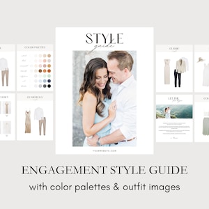 Photography Style Guide Canva Template with Content, Engagement Session Welcome Guide, Couple Shoot Outfit Guide with Color Palettes