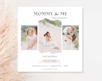 Mommy and Me Mini Session Canva Template, Mother's Day Mini Sessions Announcement, Family Minis,  Family Photographer Instagram Post