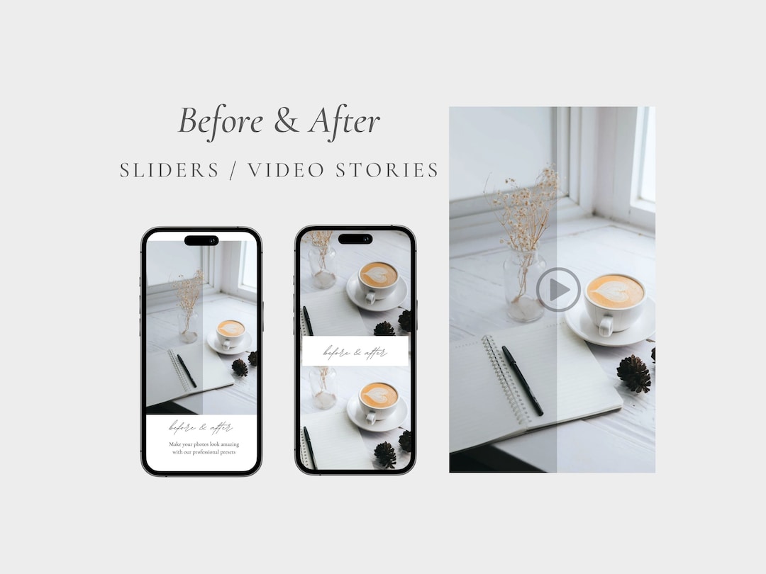 Before and After Slider and Videos, Instagram Stories, Preset Slider