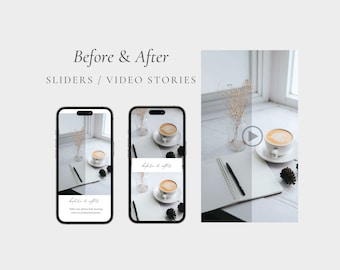 Before and After Slider and Videos, Instagram Stories, Preset slider, Presets Marketing and Video Ads, Canva Template for Preset Sellers