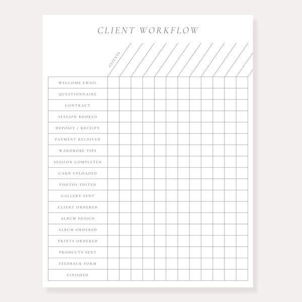 Client Workflow for Photographers, Photo Session Workflow Checklist, Photography Client Checklist, To Do List Photographer, Canva Template