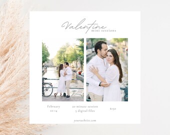 Valentine Mini Sessions Canva Template, Valentine's Day Minis Announcement, High End Couple Session Instagram Post, Photographer Marketing