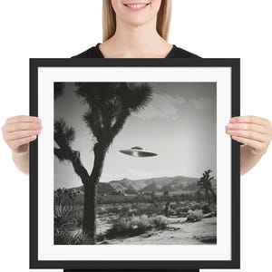 Framed UFO Photograph: Joshua Tree Fine Art Print - Modern Paranormal Wall Decor
