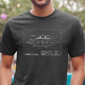 Bob Lazar UFO Shirt Sport Model Area 51 Science Tee Alien UAP Blueprint Schematic Art Scientist George Knapp Gift For Him Paranormal Tshirt