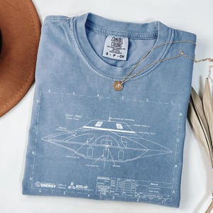 Bob Lazar UFO Shirt Sport Model Area 51 Science Tee Alien UAP Blueprint Schematic Art Scientist Comfort Colors® Gift Paranormal Tshirt image 7