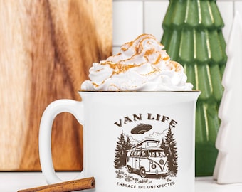 Van Life UFO Ceramic Mug, Funny Outdoor Coffee Cup