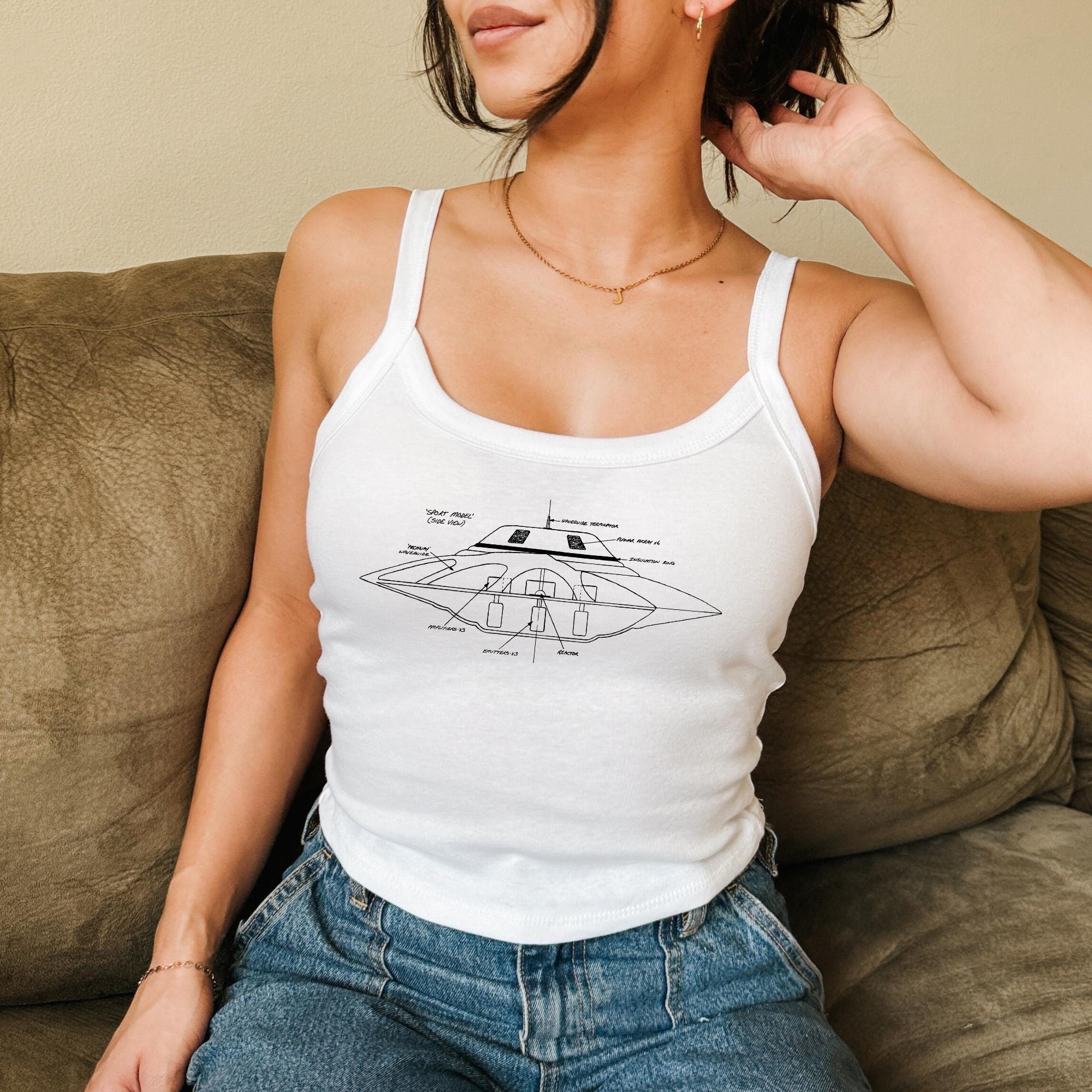Bob Lazar UFO Schematic Women's Tank Top - Sci-Fi Fashion